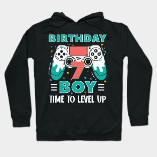 7th Birthday Boy Gamer Funny B-day Gift For Boys kids toddlers Hoodie